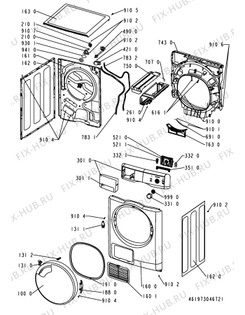 Схема №2 AMB3974 с изображением Обшивка для стиральной машины Whirlpool 481010526804