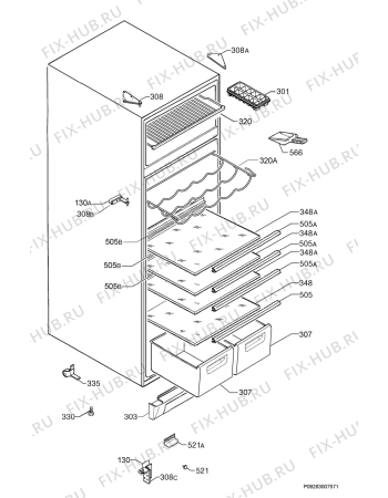 Взрыв-схема холодильника Zanussi ZD29/9DL5 - Схема узла Housing 001