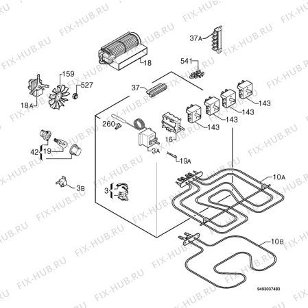 Взрыв-схема плиты (духовки) Privileg 455950_60773 - Схема узла Electrical equipment 268