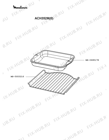 Взрыв-схема плиты (духовки) Moulinex ACH352M(0) - Схема узла 2P002120.6P2