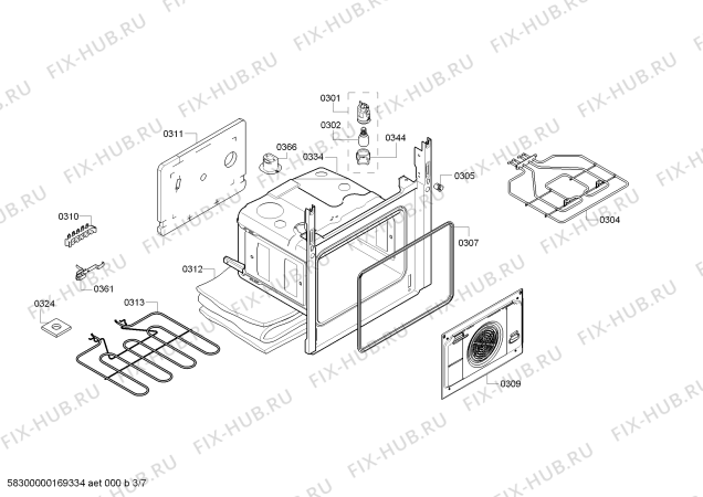 Схема №3 PHCB154A20 с изображением Стеклокерамика для электропечи Bosch 00712108