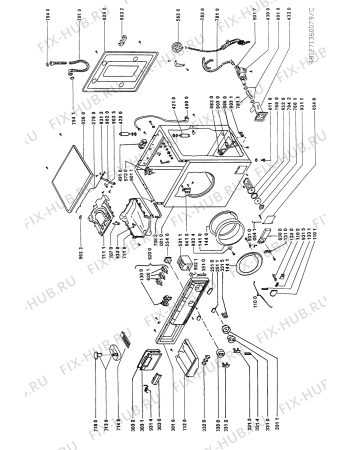Схема №1 AWL 512 F с изображением Ручка (крючок) люка для стиральной машины Whirlpool 481949869914