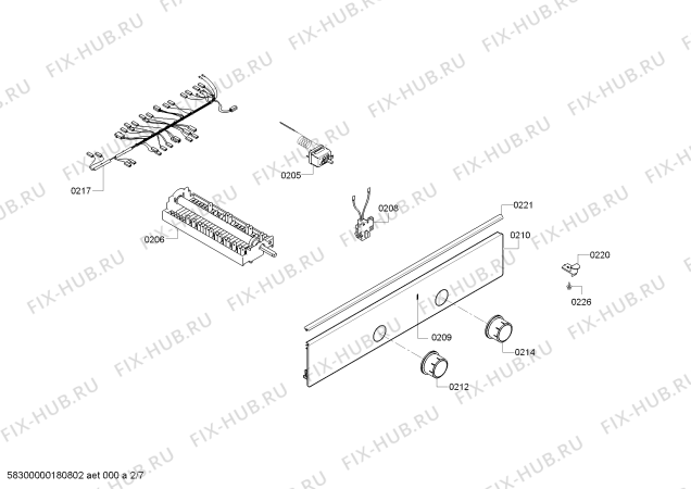 Взрыв-схема плиты (духовки) Siemens HC628213U - Схема узла 02