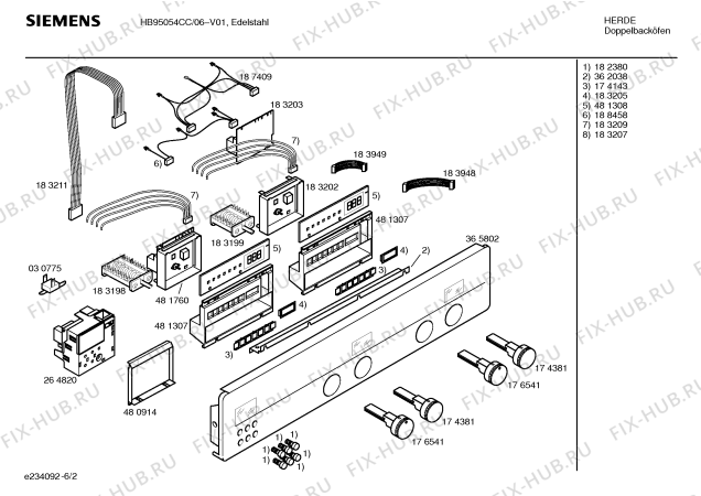 Схема №3 HB95054 с изображением Панель управления для духового шкафа Siemens 00365802