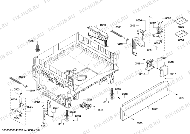 Взрыв-схема посудомоечной машины Bosch SHX6AP05UC - Схема узла 05