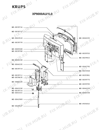 Схема №4 XP9000ME/1L0 с изображением Затвор для электрокофемашины Krups MS-0037913