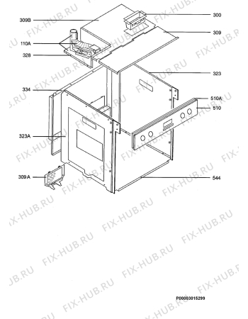 Взрыв-схема плиты (духовки) Aeg Electrolux E44319-7-W - Схема узла Housing 001