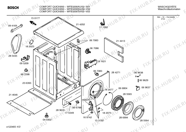 Схема №3 WFB3200TH COMFORT QUICK850 с изображением Панель управления для стиралки Bosch 00365396