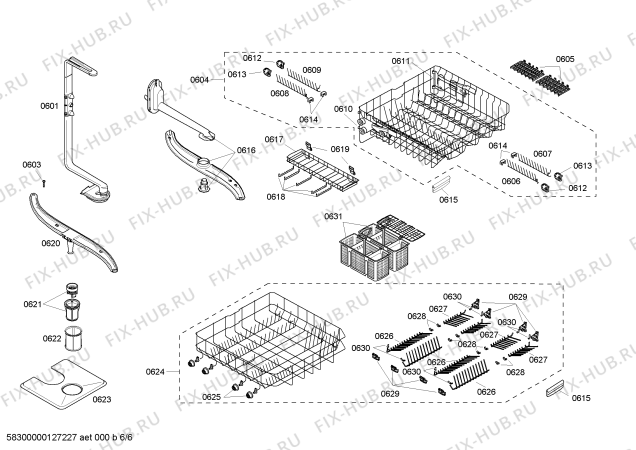 Взрыв-схема посудомоечной машины Bosch SHX68M02UC - Схема узла 06