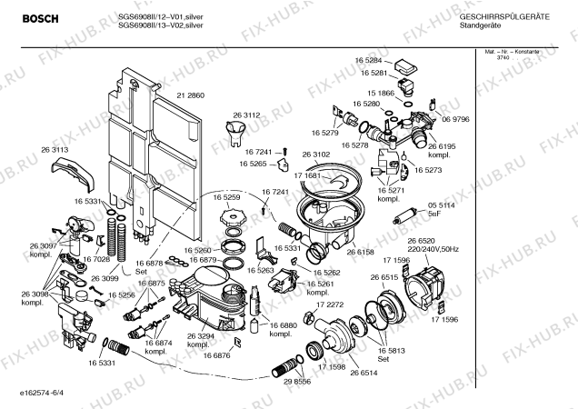 Схема №2 SGS6908II с изображением Передняя панель для электропосудомоечной машины Bosch 00355397