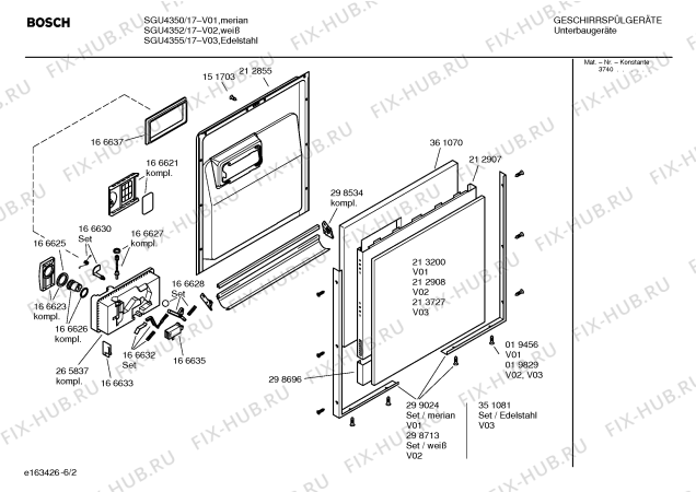 Взрыв-схема посудомоечной машины Bosch SGU4350 - Схема узла 02