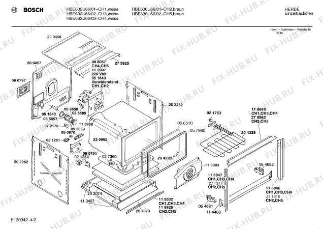 Схема №2 HBE632U66 с изображением Индикатор для духового шкафа Bosch 00030939