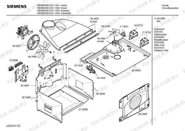 Схема №2 HB28065EU с изображением Инструкция по эксплуатации для плиты (духовки) Siemens 00581694