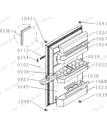 Взрыв-схема холодильника Gorenje RBI4093AW (444034, HTI1427) - Схема узла 02