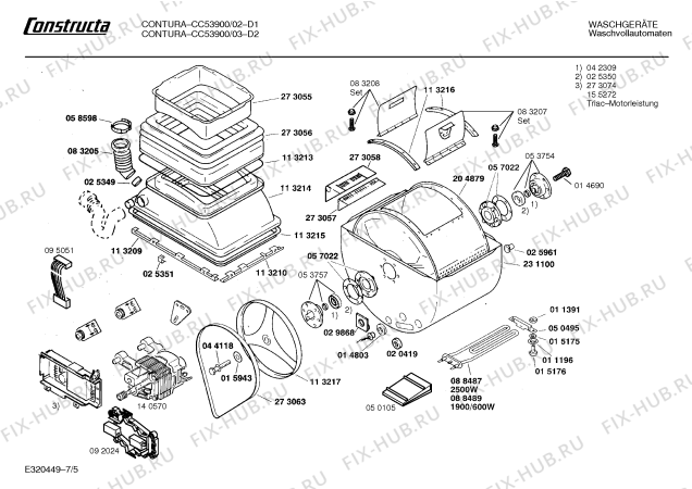 Схема №2 CC53900 CONTURA с изображением Индикация времени для стиральной машины Bosch 00059346