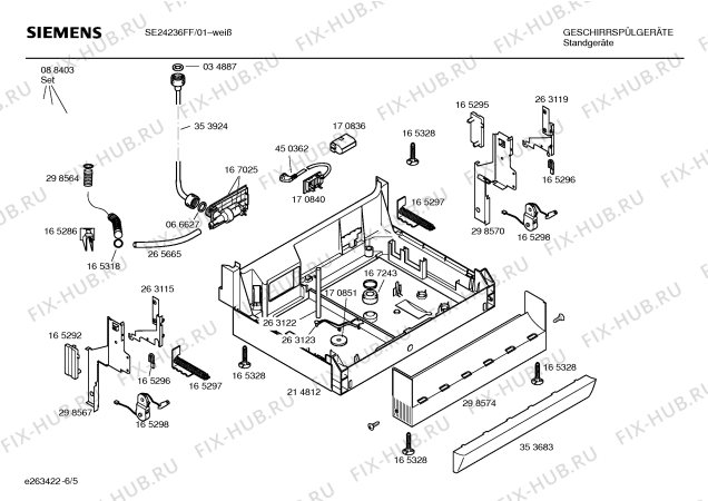 Взрыв-схема посудомоечной машины Siemens SE25A236FF - Схема узла 05
