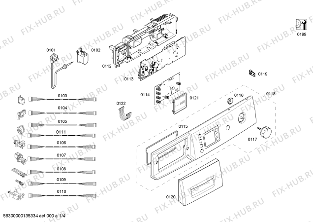 Схема №2 WAE20412BC с изображением Панель управления для стиралки Bosch 00671869