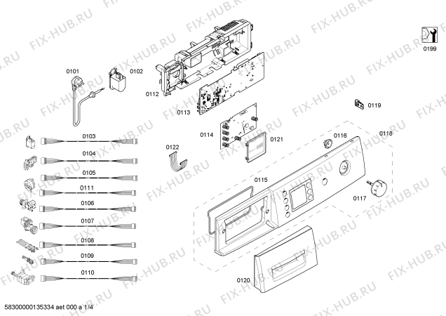 Схема №2 WAE244S0TR с изображением Панель управления для стиралки Bosch 00671759