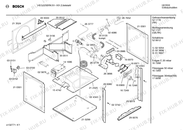 Схема №4 HEG225BRK с изображением Инструкция по установке и эксплуатации для плиты (духовки) Bosch 00521778