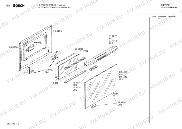 Схема №3 HEE636ECC с изображением Инструкция по эксплуатации для духового шкафа Bosch 00515979
