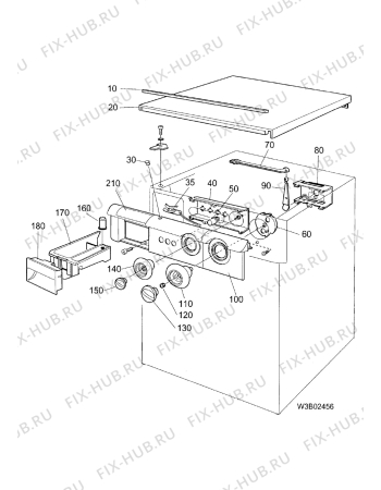 Взрыв-схема стиральной машины Electrolux EW1070C - Схема узла Control panel and lid