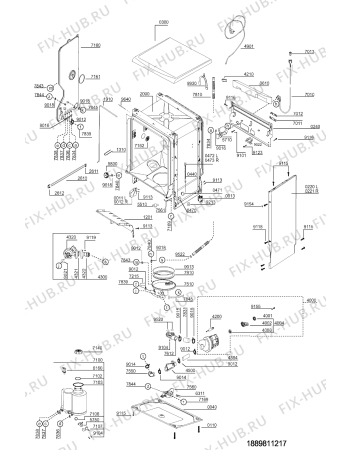Схема №1 ADL 951/2 WH с изображением Обшивка для электропосудомоечной машины Whirlpool 481290502242