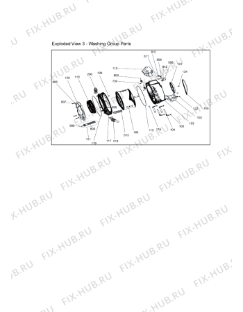 Схема №3 WM126VS с изображением Шарнир люка для стиралки Whirlpool 482000016475