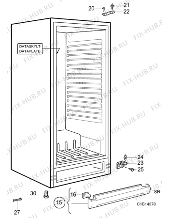 Взрыв-схема холодильника Electrolux ER7805C - Схема узла C10 Cabinet