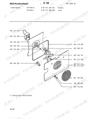 Взрыв-схема плиты (духовки) Aeg FW 640 W - Схема узла Section4