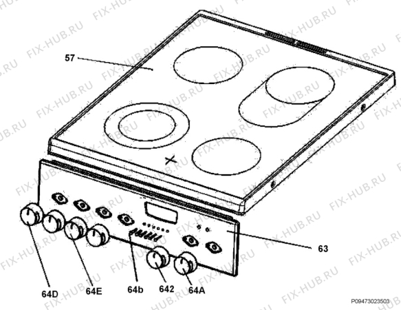 Взрыв-схема плиты (духовки) Aeg Electrolux 43005VD-WN - Схема узла Section 4