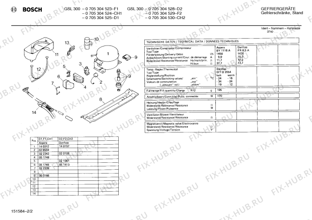 Взрыв-схема холодильника Bosch 0705304530 GSL300 - Схема узла 02