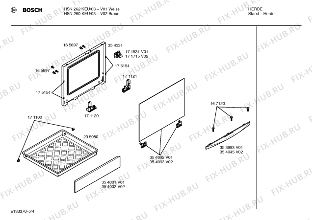 Схема №3 HSN260KEU с изображением Стеклокерамика для духового шкафа Bosch 00235093