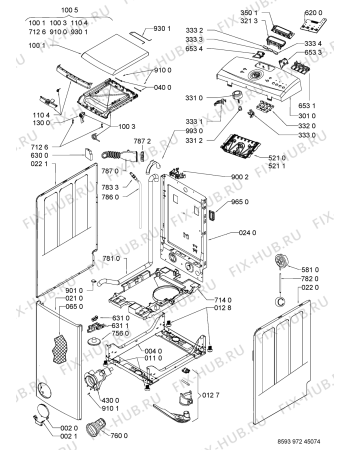 Схема №1 AWE 9727 с изображением Обшивка для стиралки Whirlpool 481245311153