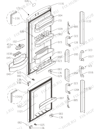 Взрыв-схема холодильника Gorenje RKV6500SYA2 (398083, HZS4066F) - Схема узла 02