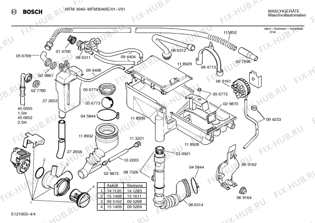 Взрыв-схема стиральной машины Bosch WFM3040IE WFM3040 - Схема узла 04