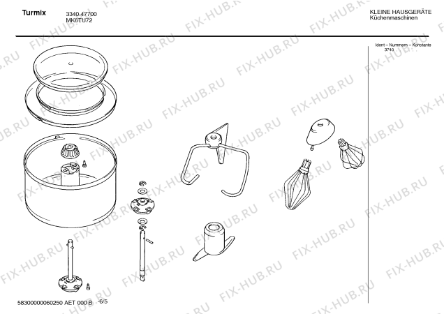 Взрыв-схема кухонного комбайна Turmix MK6TU72 Turmix - Схема узла 05