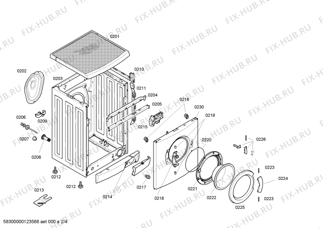 Взрыв-схема стиральной машины Siemens WM10E03XEE - Схема узла 02