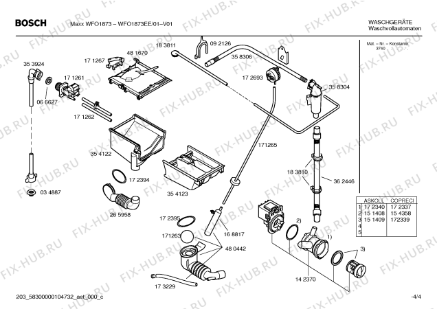 Взрыв-схема стиральной машины Bosch WFO1873EE Maxx WFO1873 - Схема узла 04