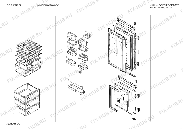 Схема №1 KIFDDS5FF с изображением Поднос для холодильника Bosch 00096497