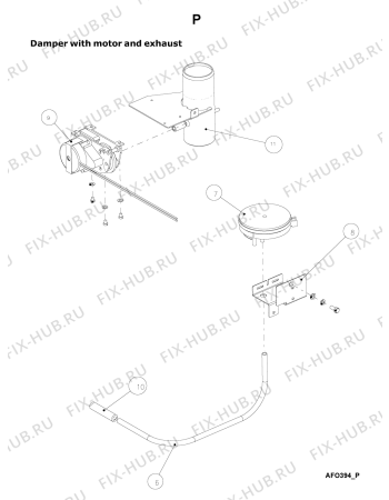 Взрыв-схема комплектующей Whirlpool AFO 394 - Схема узла