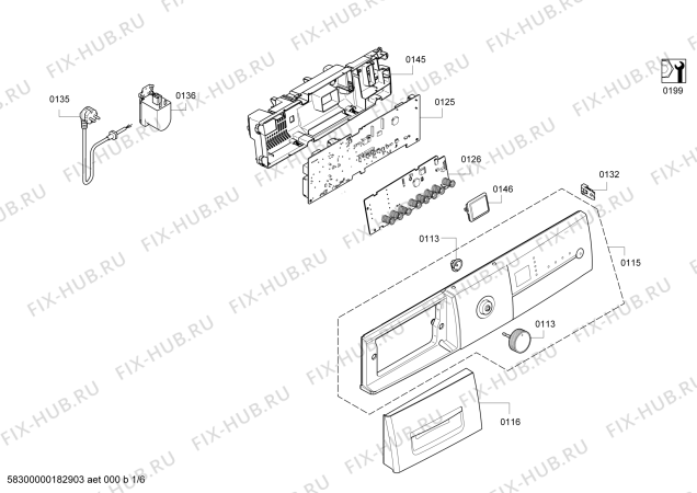 Схема №4 WM14E397NL iQ300 iSensoric с изображением Панель управления для стиралки Siemens 11004697