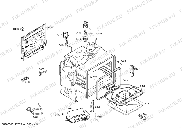 Взрыв-схема плиты (духовки) Bosch HSG342050U - Схема узла 04