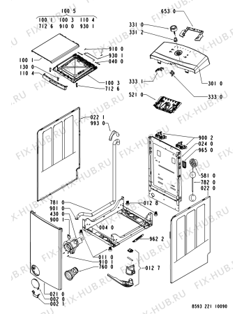 Схема №2 AWE 2219 с изображением Модуль (плата) для стиральной машины Whirlpool 480111104612