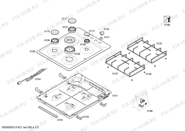 Схема №1 ER14123EU с изображением Варочная панель для плиты (духовки) Siemens 00680800