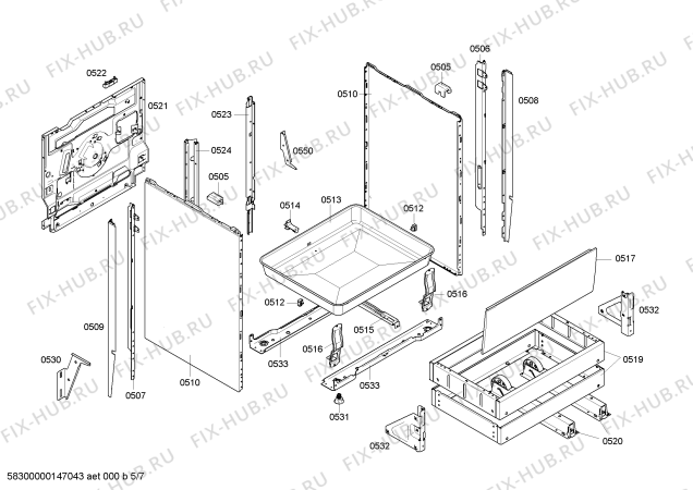 Схема №5 HCE722163V с изображением Ручка переключателя для плиты (духовки) Bosch 00619440