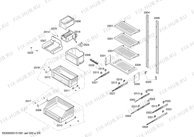 Схема №2 FI24NP30 с изображением Вставная полка для холодильника Siemens 00685969
