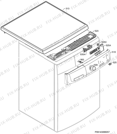 Взрыв-схема стиральной машины Electrolux EWP127107W - Схема узла Command panel 037