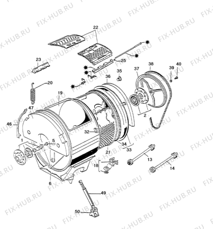 Взрыв-схема стиральной машины Electrolux WH230 - Схема узла W30 Drum C