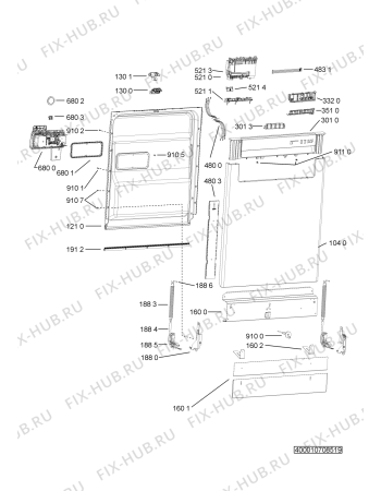 Схема №2 ADPU 108 IX с изображением Обшивка для посудомойки Whirlpool 481010791393