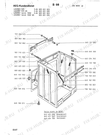 Схема №1 LAV541 BZ с изображением Ножка Aeg 8996451920715